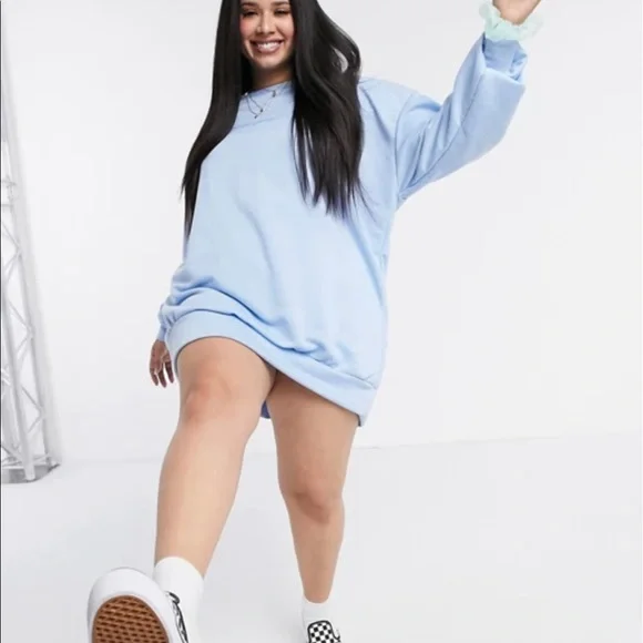 NWT New Girl Order sky blue OVERSIZED sweatshirt - Picture 2 of 4
